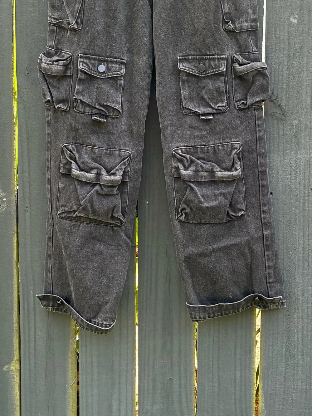 Unisex Black Cargo Pocket Pants